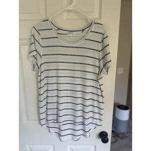 Women's MARKET & SPRUCE Striped T-Shirt White/Black Size L - Stitch Fix